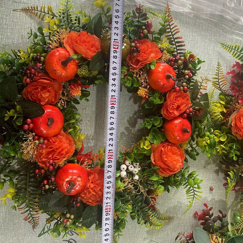 Christmas Decorations Window Door Hanging Arrangement Wreath Thanksgiving Simulation Wall Decoration Wreath