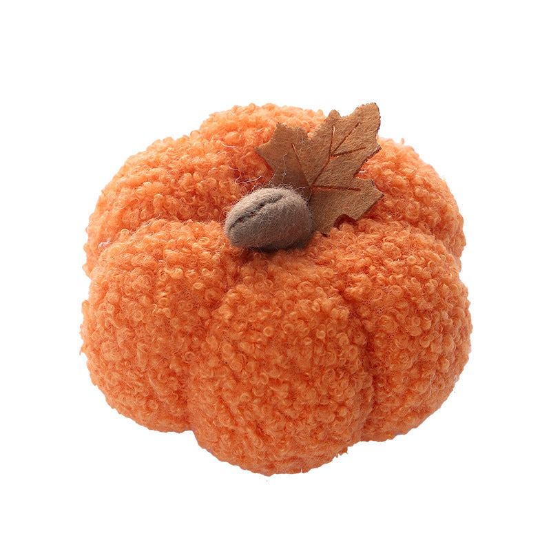 Halloween Plush Pumpkin Decoration Harvest Festival Thanksgiving Fabric Pumpkin Desk Window Scene Decoration