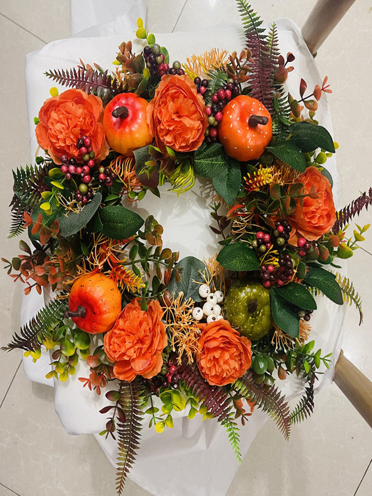 Christmas Decorations Window Door Hanging Arrangement Wreath Thanksgiving Simulation Wall Decoration Wreath
