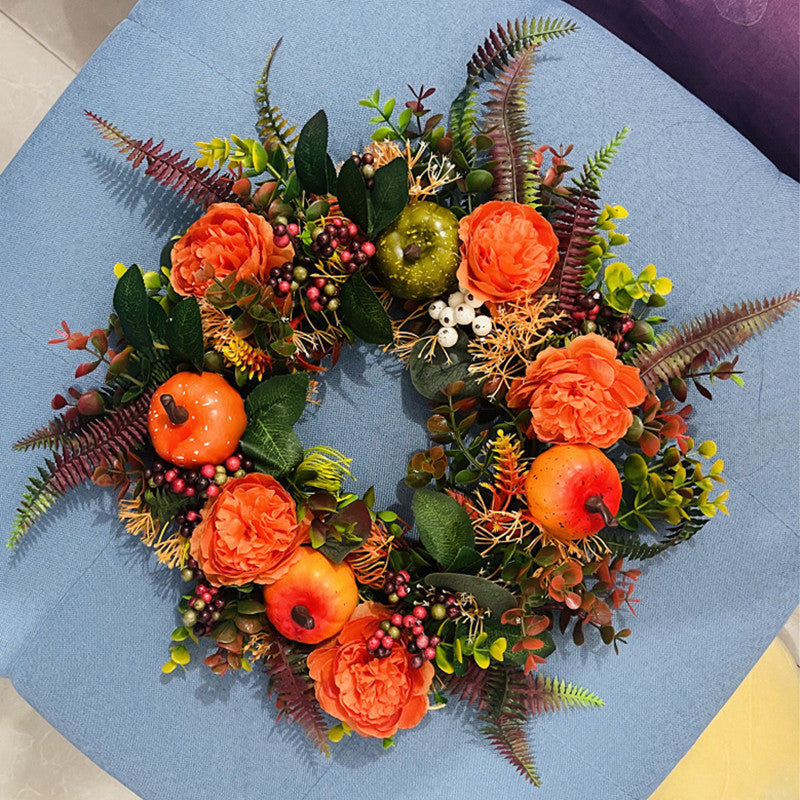 Christmas Decorations Window Door Hanging Arrangement Wreath Thanksgiving Simulation Wall Decoration Wreath