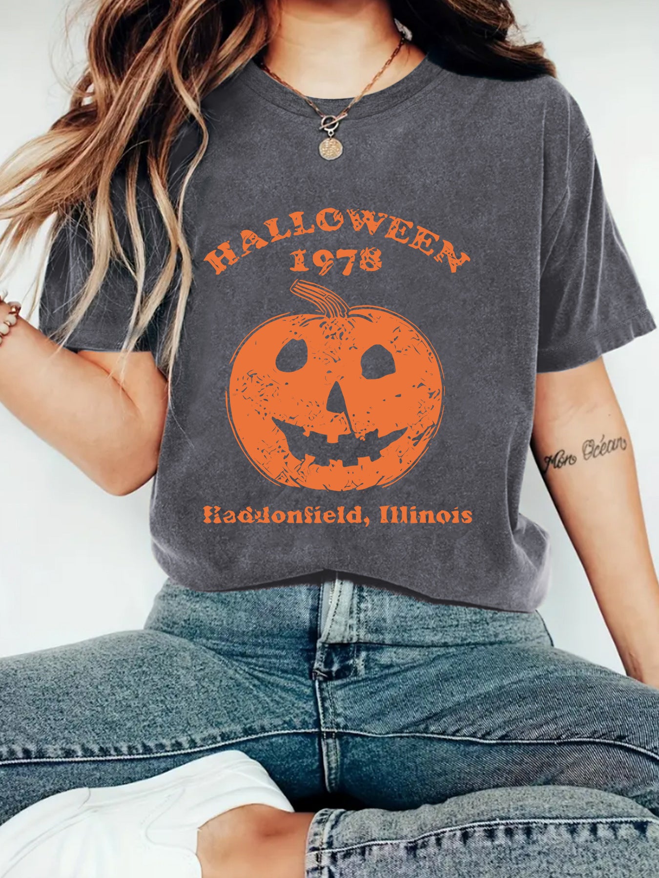 T-shirt HALLOWEEN pumpkin print