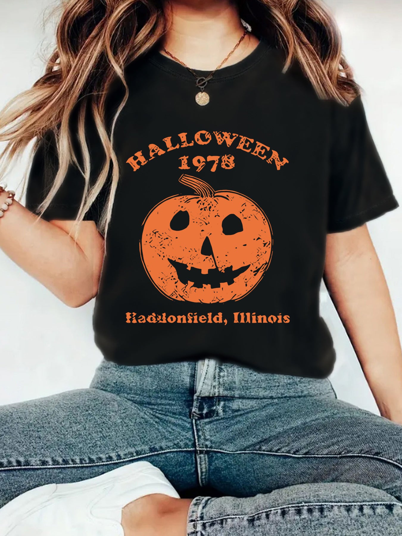 T-shirt HALLOWEEN pumpkin print