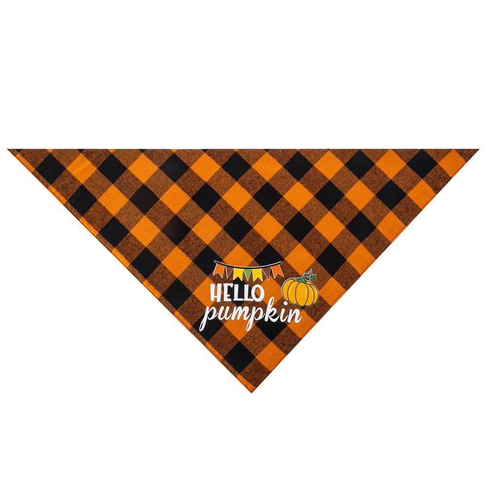 Tanpopo Cotton Plaid Thanksgiving Pet Bandana Pet Scarf Pet Bib