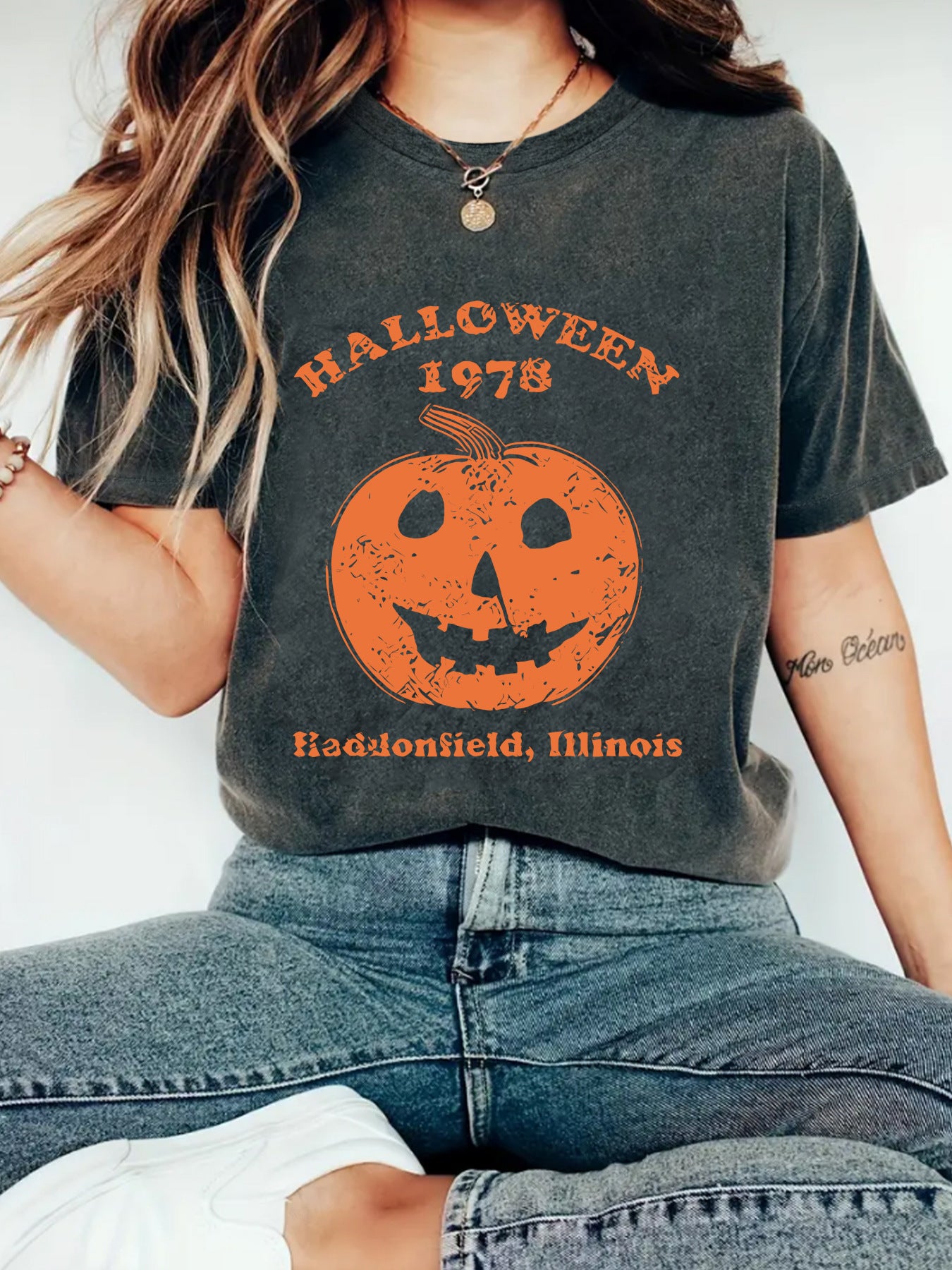 T-shirt HALLOWEEN pumpkin print