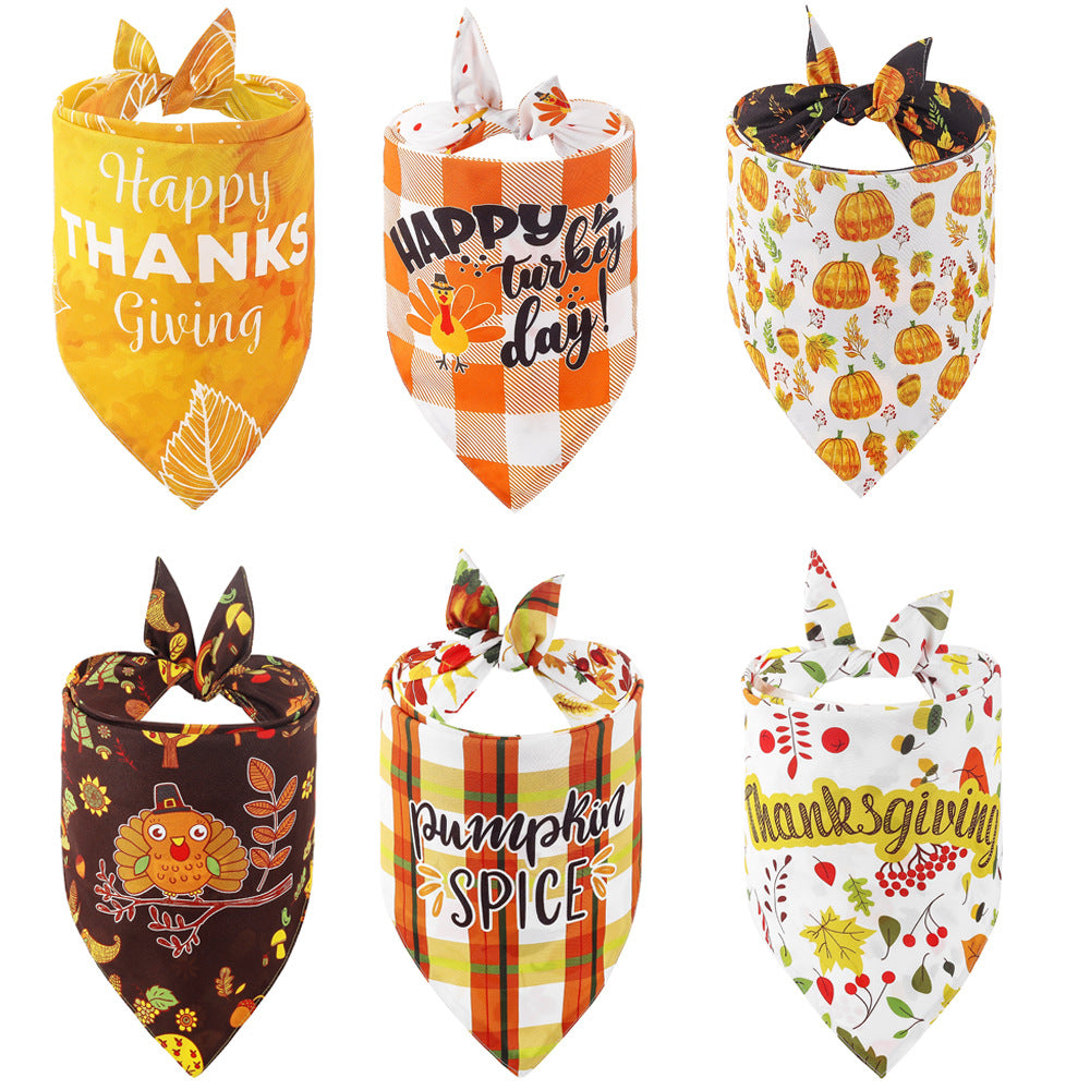 New Pet Scarf Dog Triangle Scarf Thanksgiving Pet Bandana