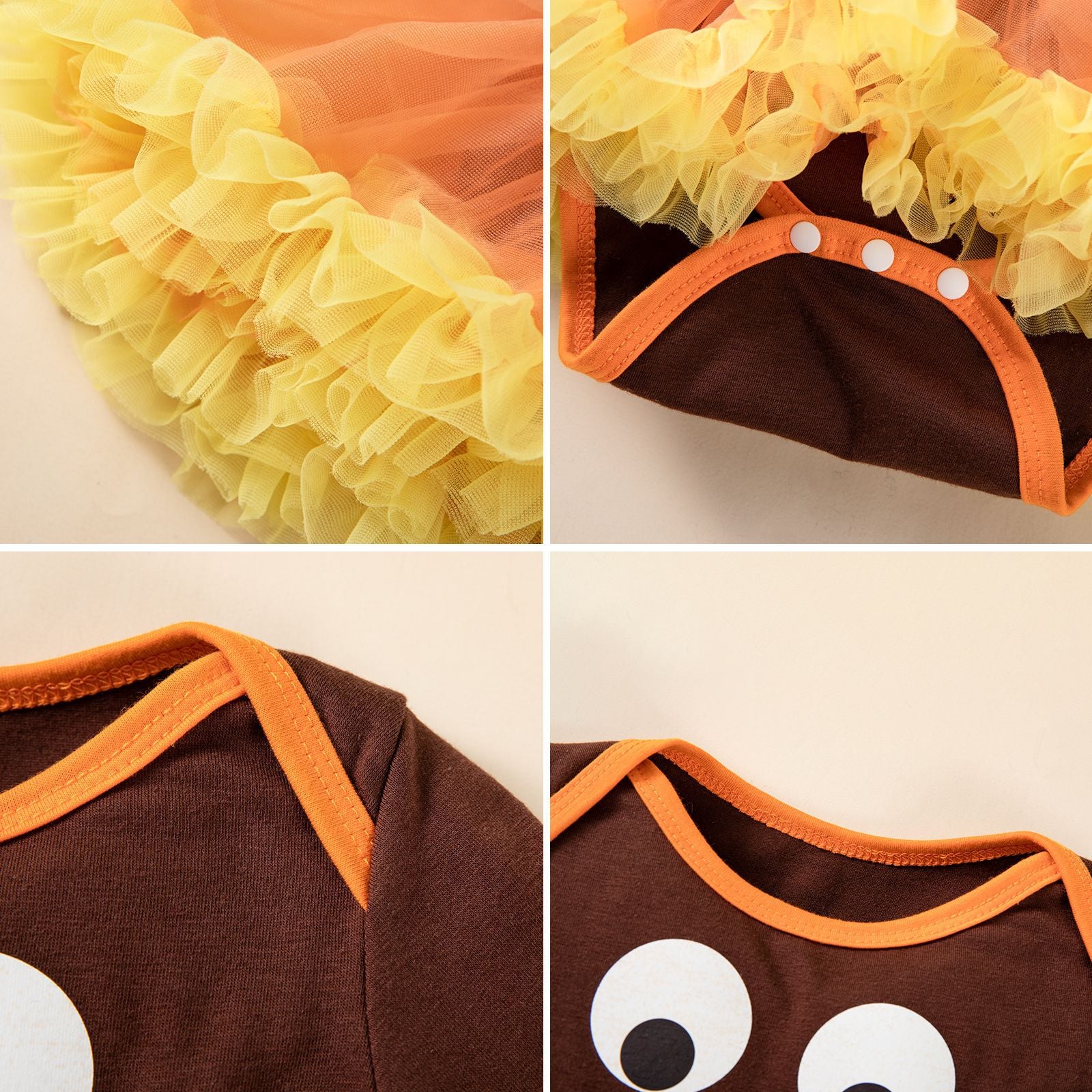 Thanksgiving Baby Girl Outfit Long Sleeve Romper Dress Shoes Hair Accessories Set Infant Festival Party Wear